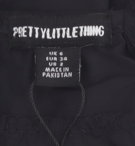 PrettyLittleThing Women’s Black Size 6 Short Slip Dress