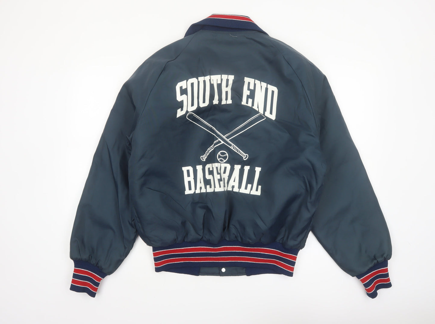 Holloway Men Blue Varsity Baseball Jacket M Sports Lined Retro