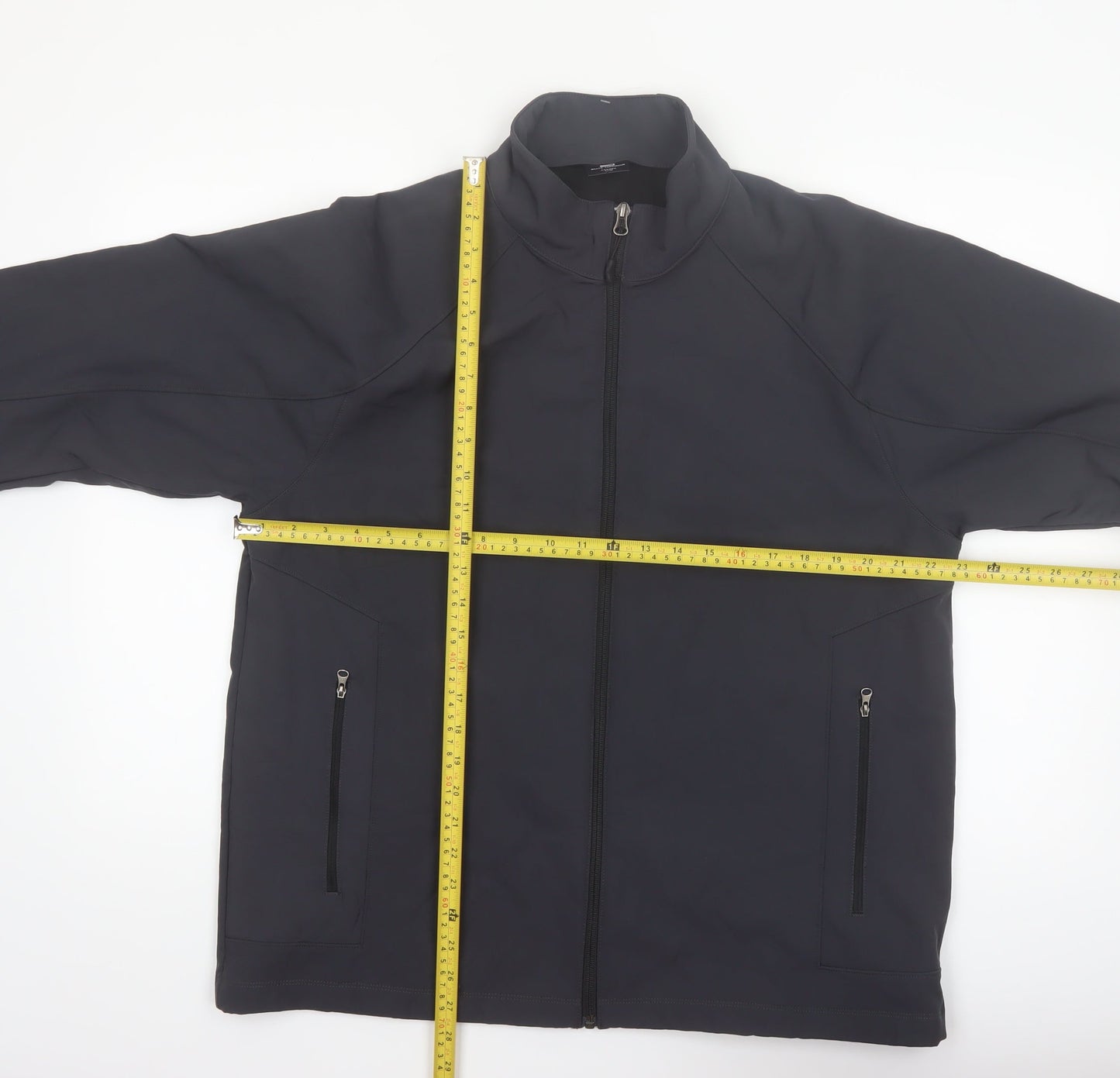Blue Harbor Mens Black Softshell Jacket L Full Zip Windproof