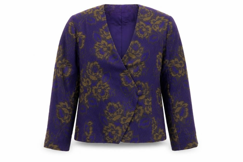 Mr. Jax Women’s Purple Floral Wool Blazer Jacket Size 12
