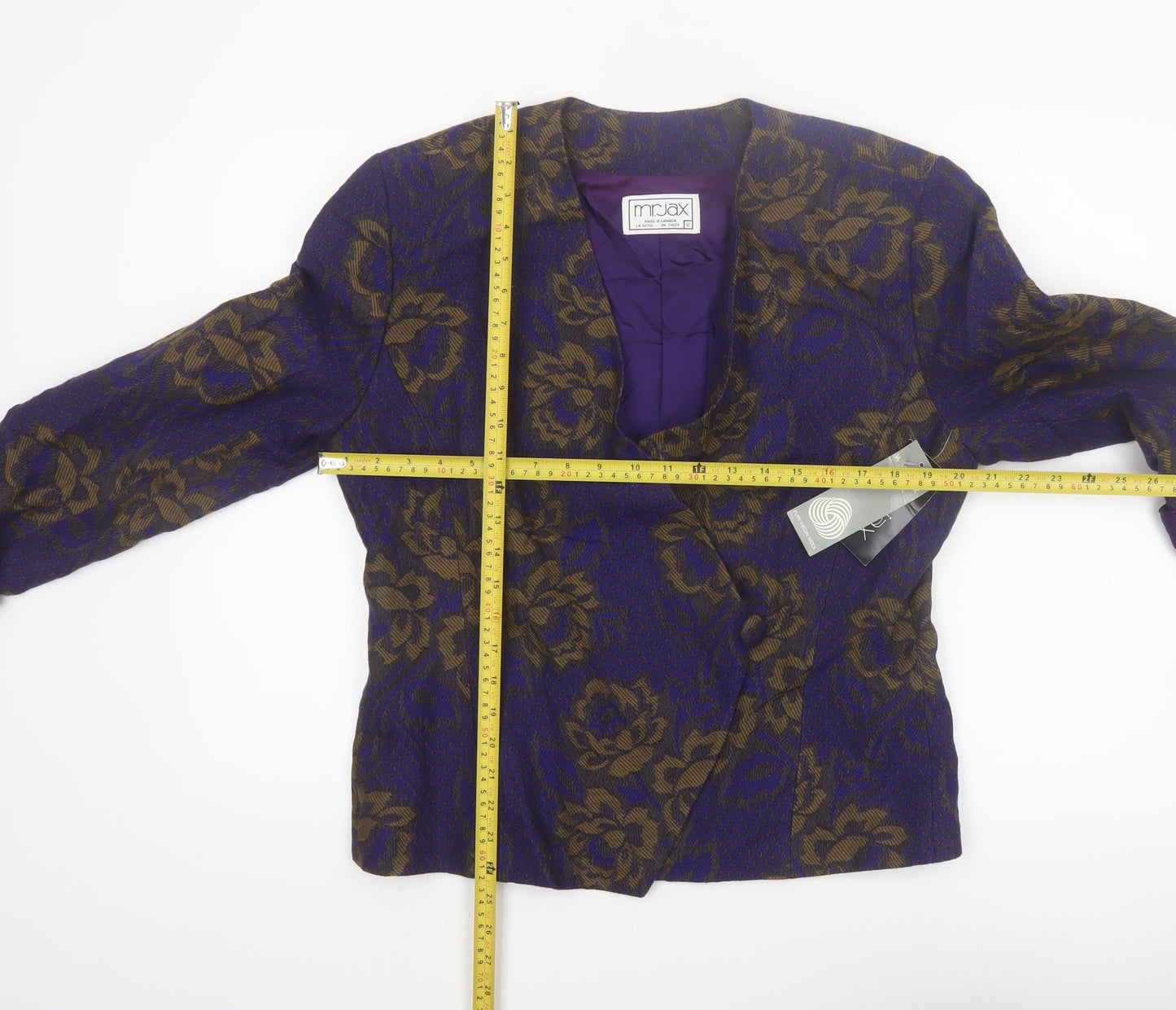 Mr. Jax Women’s Purple Floral Wool Blazer Jacket Size 12