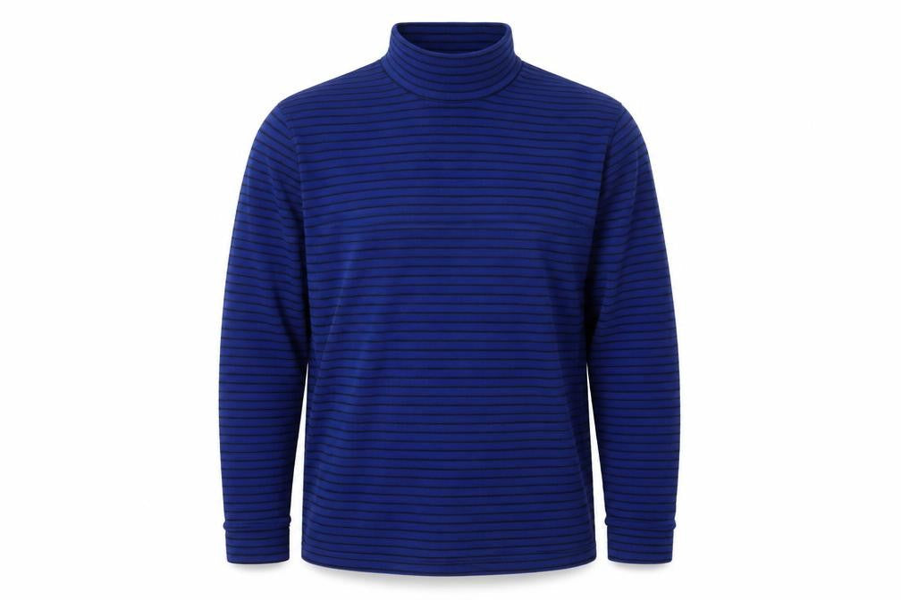 Uniqlo Men’s Blue Striped HEATTECH High Neck Long Sleeve Top 2XL