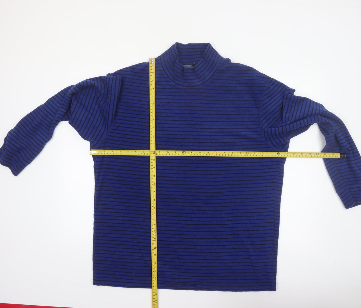 Uniqlo Men’s Blue Striped HEATTECH High Neck Long Sleeve Top 2XL