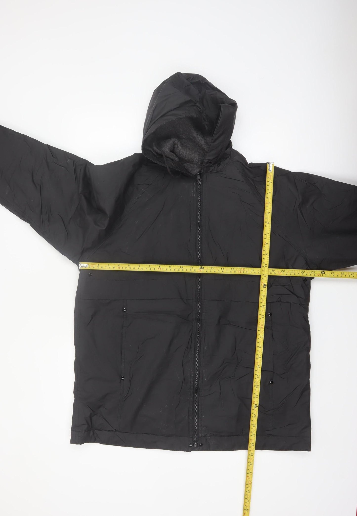 Misty Harbor Men's Black Hooded Waterproof Mid-Length Jacket Size M