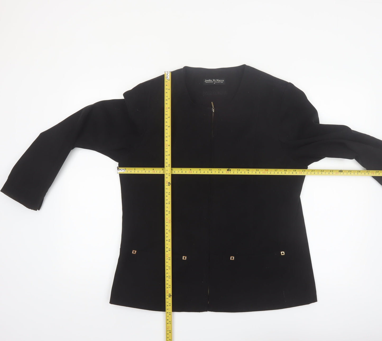 Joella Di Marco Women's Black Medium Zip Blazer Jacket