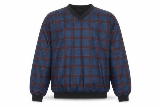 Forrester Men's Blue Plaid V-Neck Pullover Sweatshirt Size S