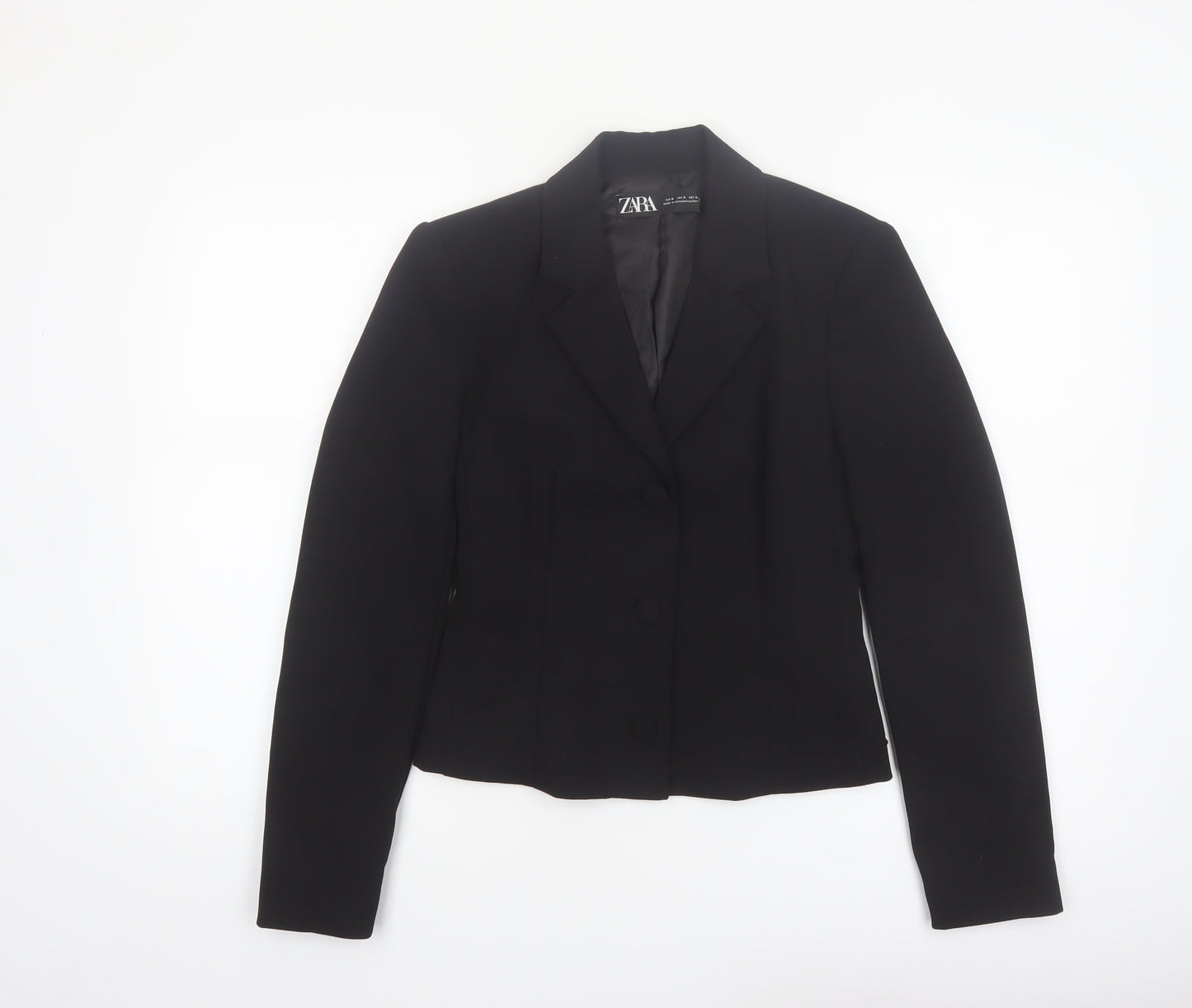 Zara Women's Black Slim Fit Single-Breasted Blazer Jacket S