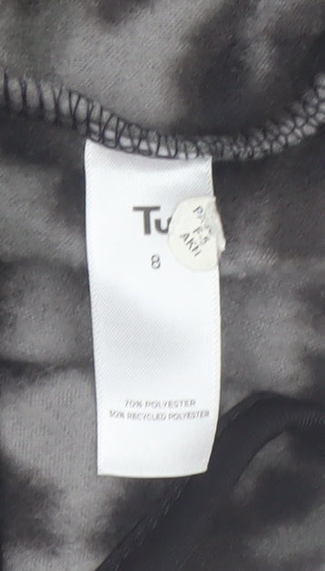 Tu Women's Grey Leopard Print Fleece Zip Jacket Size 8