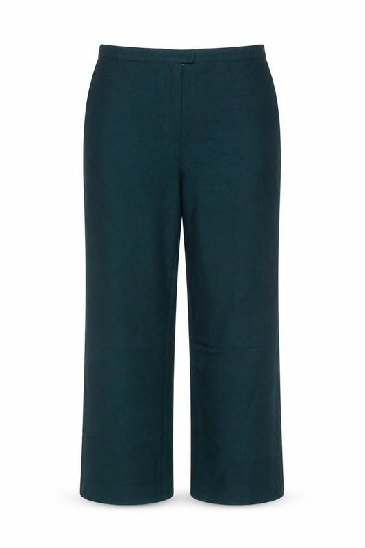 Country Suburbans Women Dark Green Wool Straight Trousers Size 14