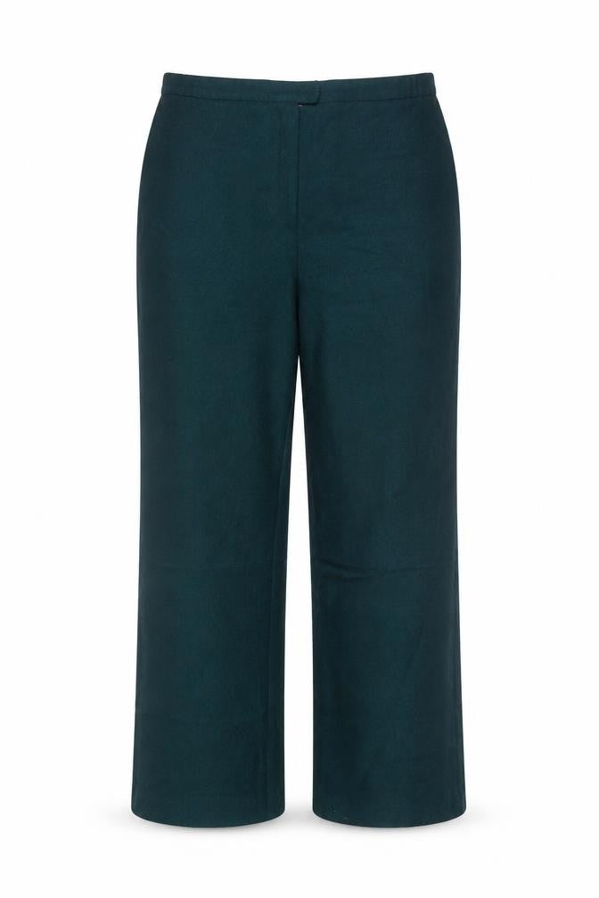 Country Suburbans Women Dark Green Wool Straight Trousers Size 14