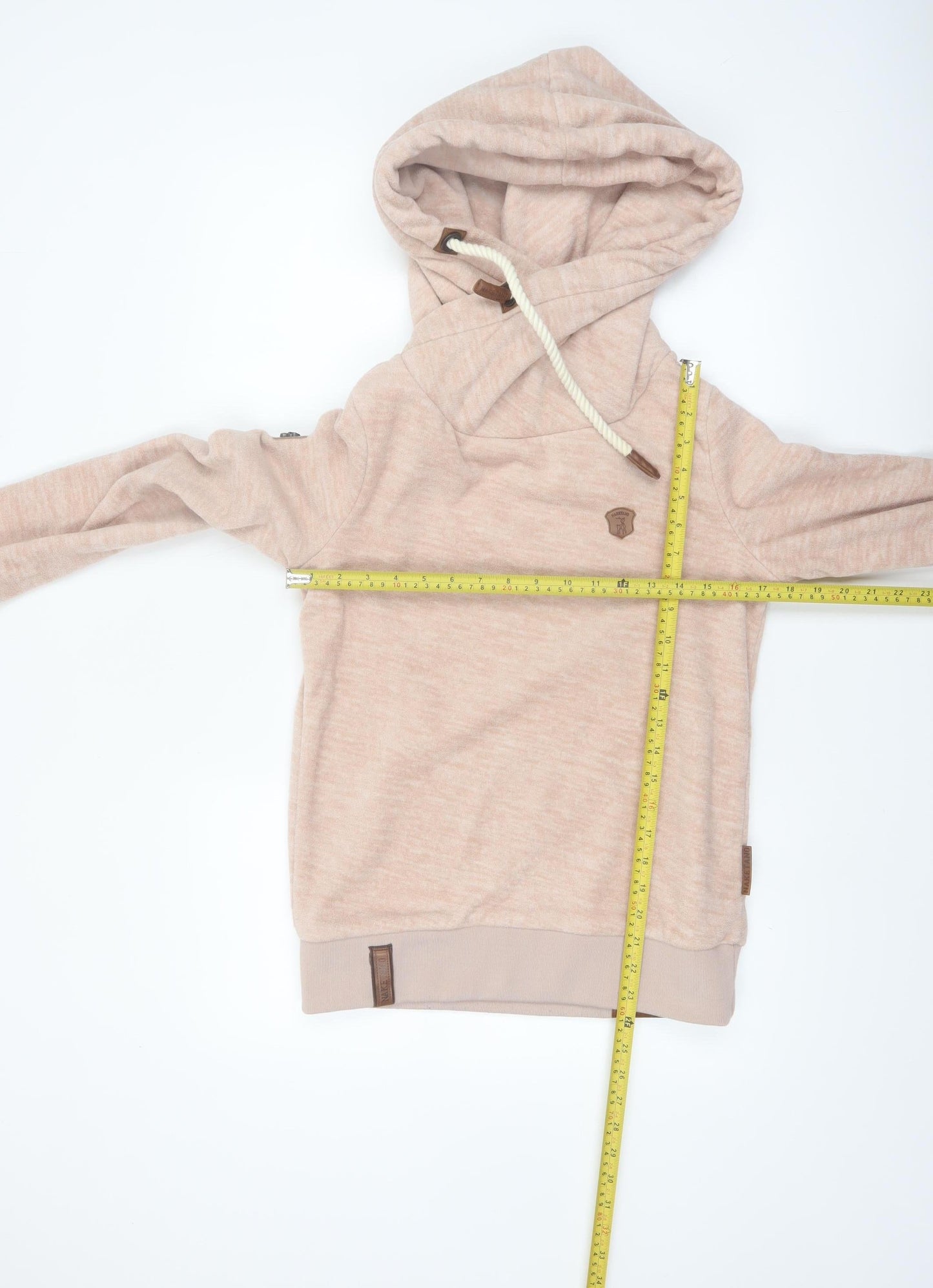 Naketano Women’s Beige Hooded Pullover Sweatshirt Small Polyester Casual
