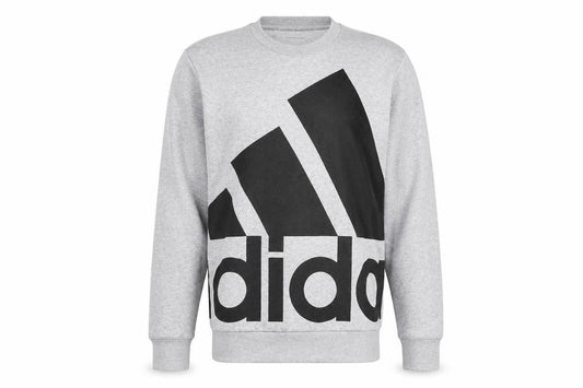 Adidas Men's Grey Sport Essentials Crew Neck Sweatshirt Small
