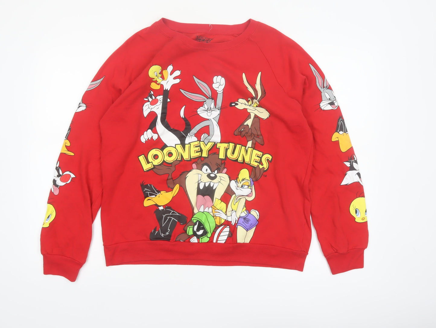 Looney Tunes Red Women's L Crew Neck Sweatshirt Cotton Blend