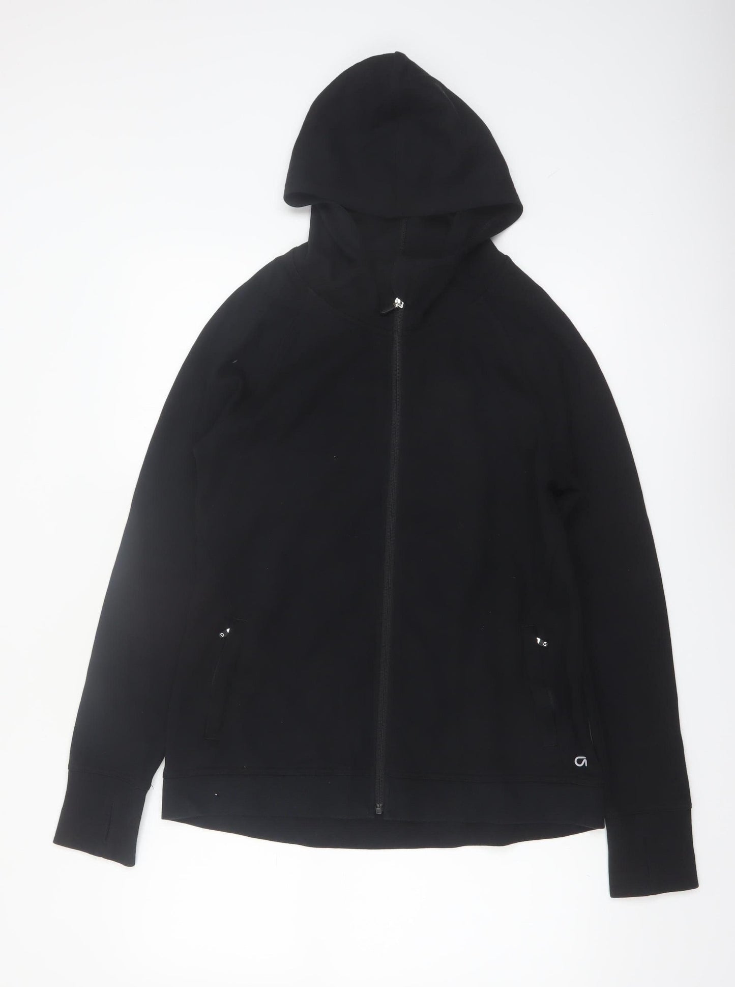 GapFit Women’s Black Full Zip Hoodie Size 14 L Cotton Blend
