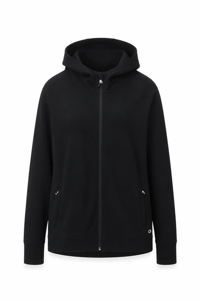 GapFit Women’s Black Full Zip Hoodie Size 14 L Cotton Blend