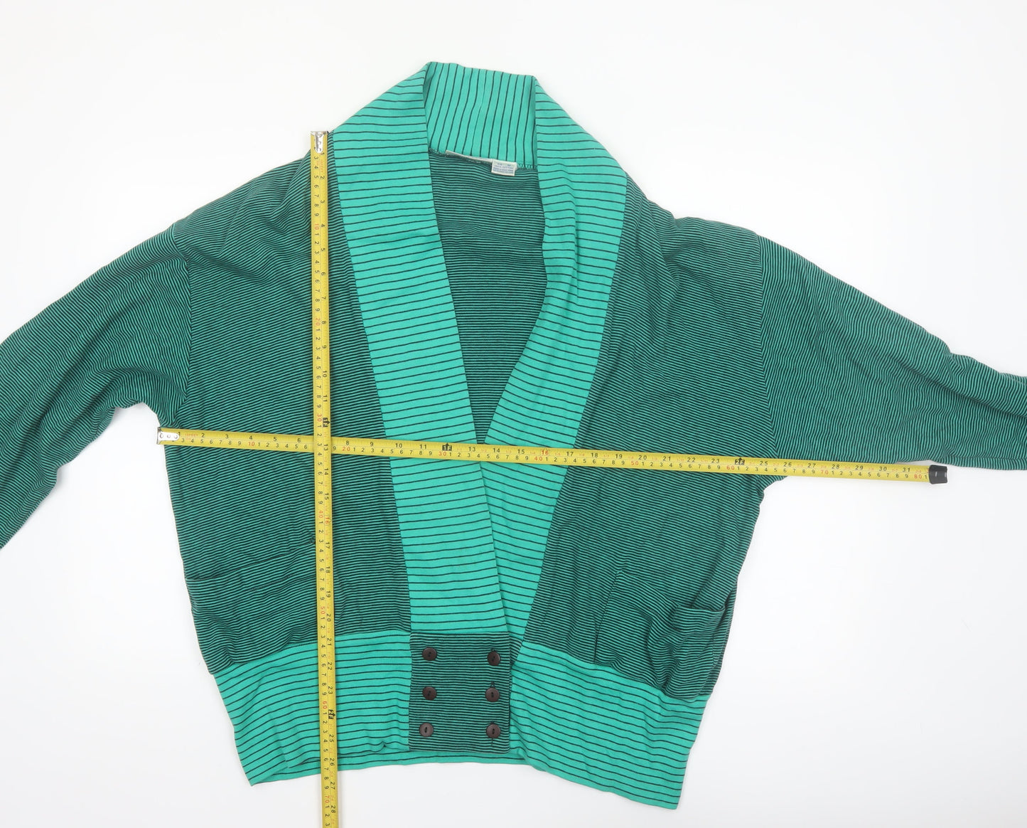 Nordstrom Active Sports Women's Green Striped Cotton Blazer M