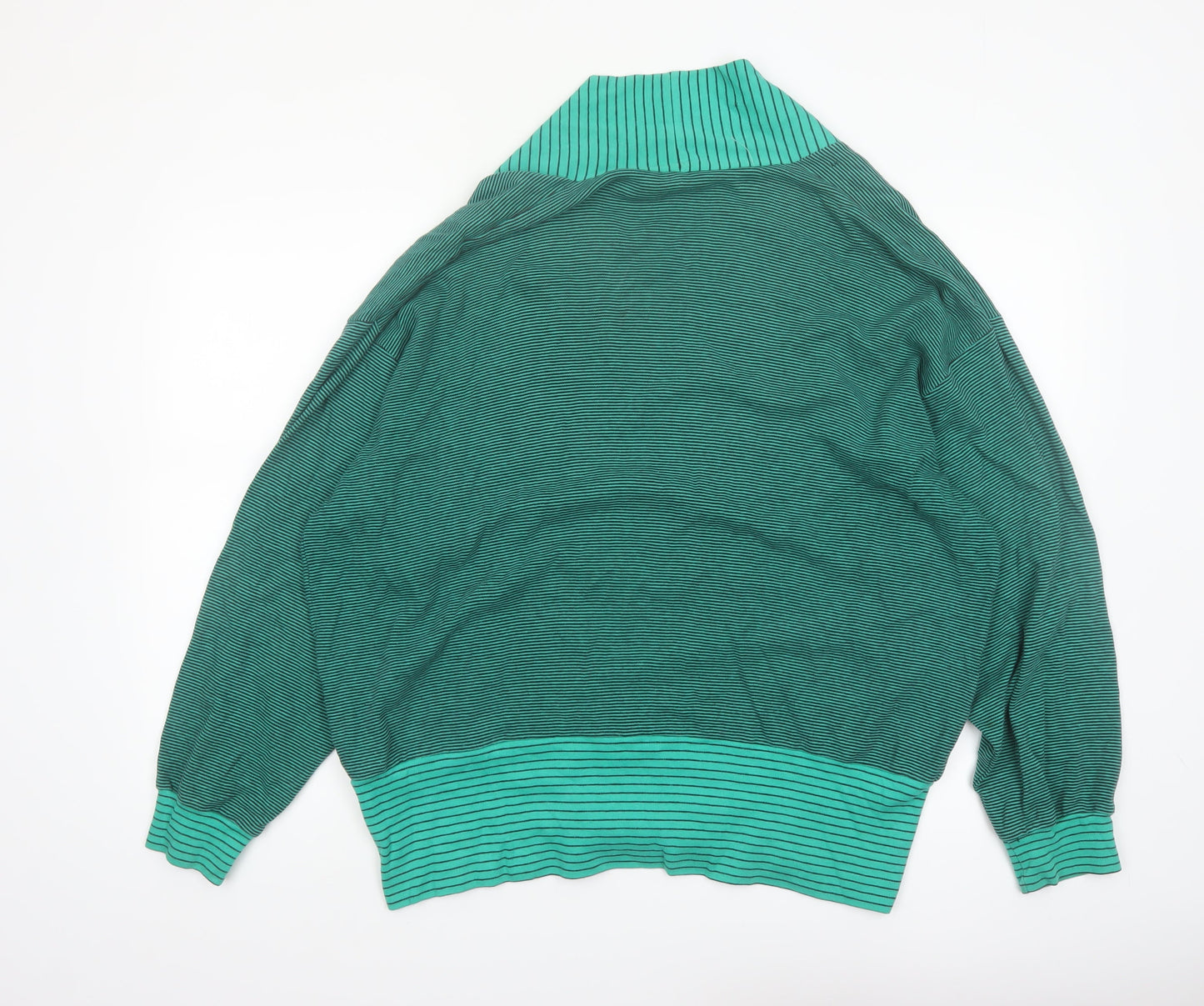 Nordstrom Active Sports Women's Green Striped Cotton Blazer M
