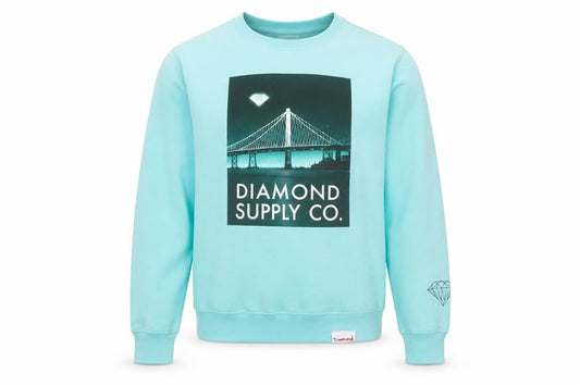 Diamond Supply Co. Mens Blue Pullover Sweatshirt Size S Graphic Print