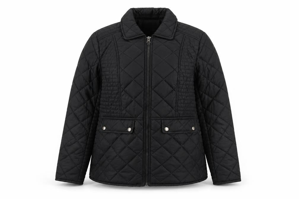 Feraud Women's Black Quilted Mid-Length Jacket Size 14