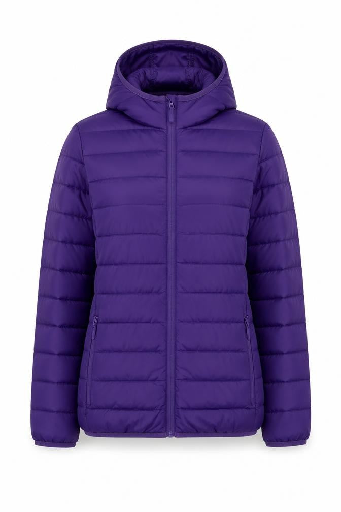 Freedom Trail Teens Purple Hooded Puffer Jacket Size 10 Regular Fit