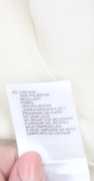 Reiss Women’s Ivory Collared Shirt Dress Size 16 Woven Long Sleeve