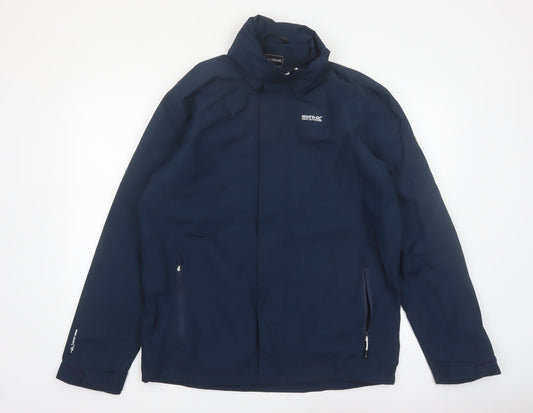 Regatta Men's Blue Waterproof Softshell Jacket Size L Hiking Rain Coat