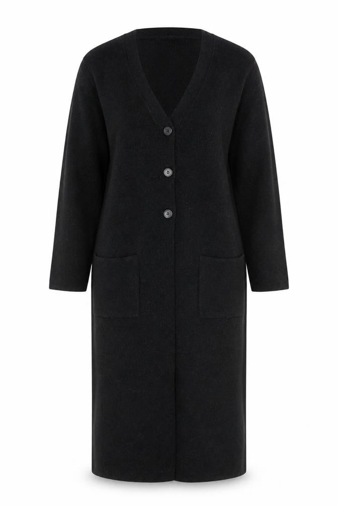 Marks & Spencer Women’s Dark Grey Long Cardigan Size 12 Merino Wool Blend