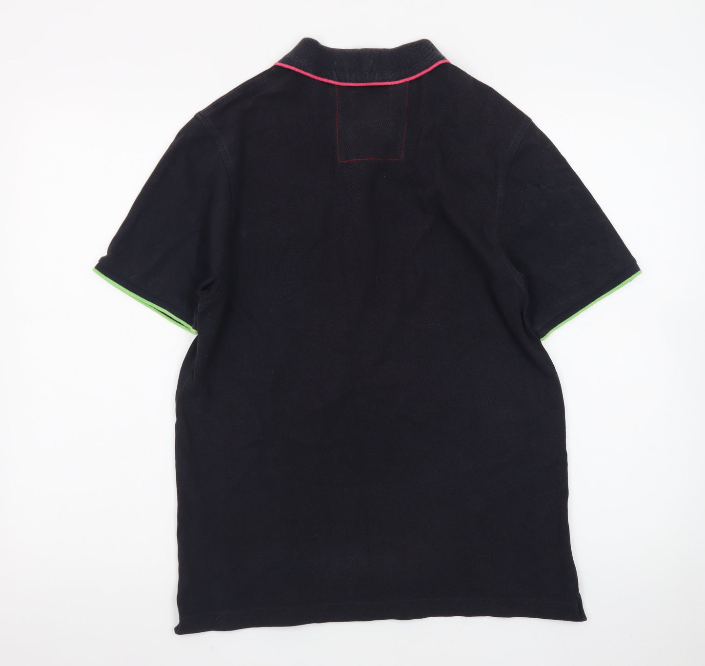 Luke Men's Black Logo Polo Shirt Size Large Short Sleeve Cotton