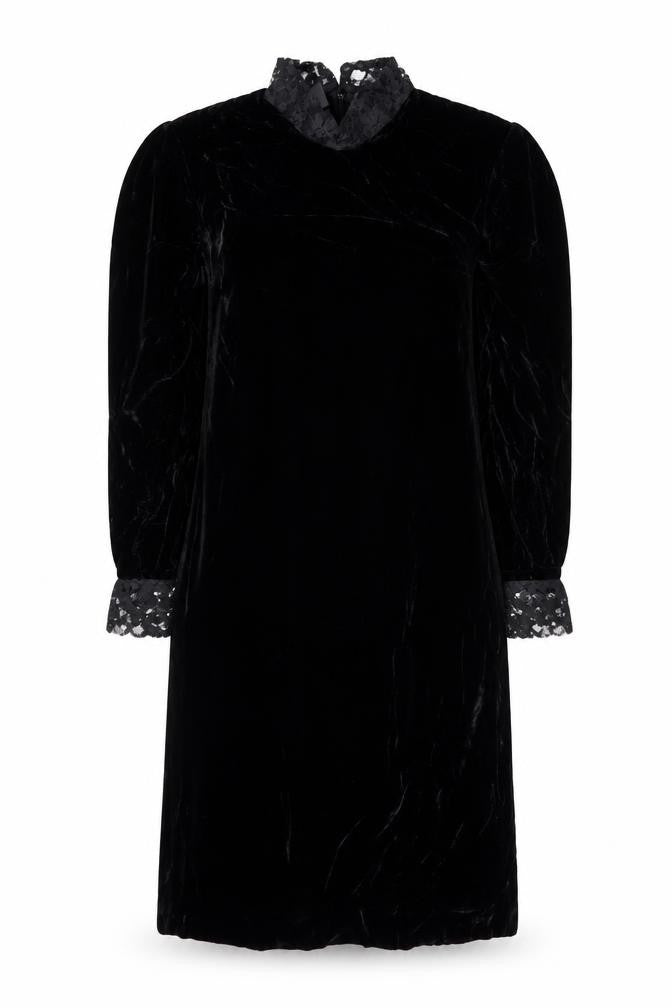 Baldanza Women’s Black Velvet Lace High Neck Formal Dress Size 8