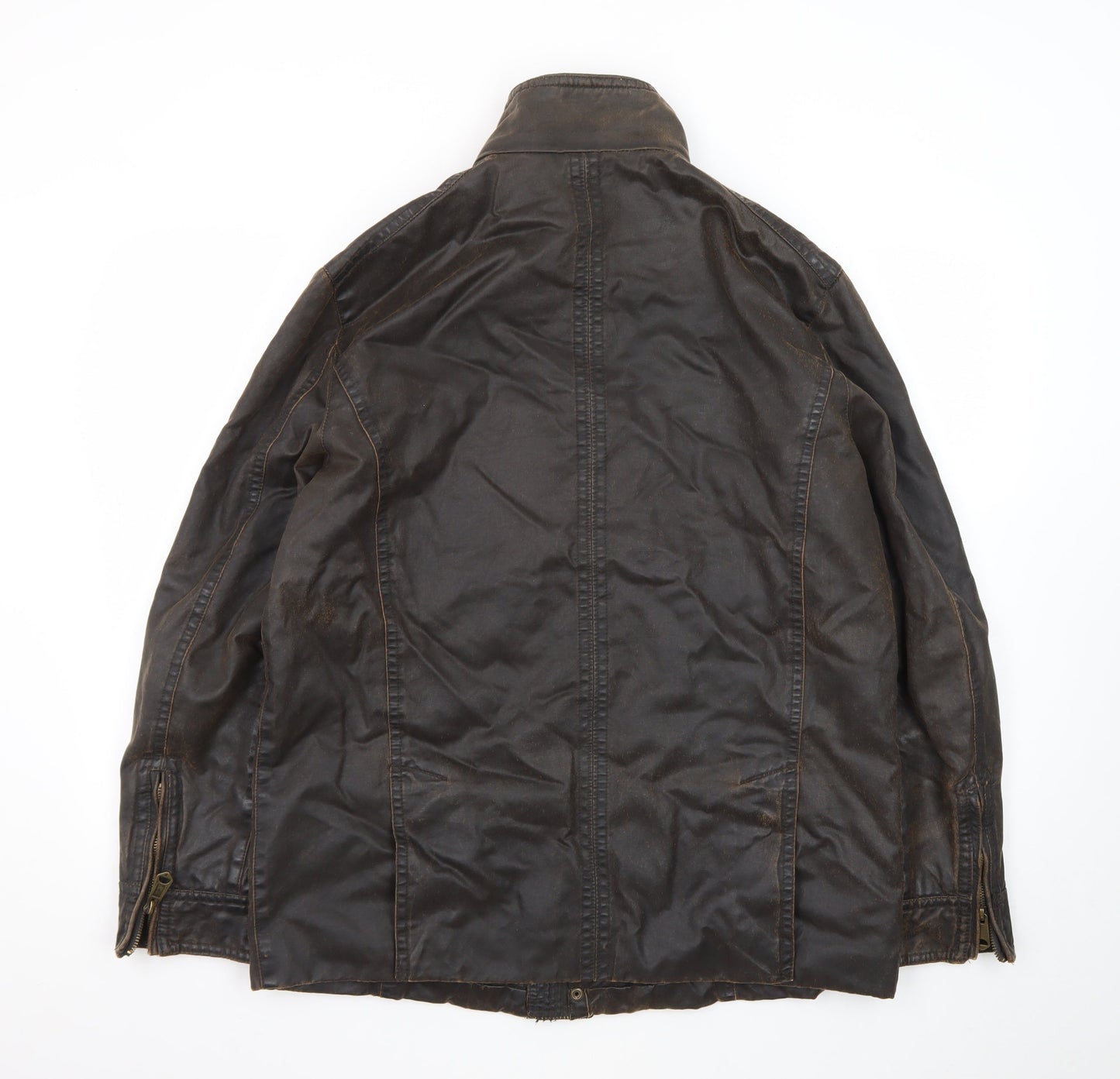 John Lewis Men Brown Waxed Cotton Field Jacket Medium