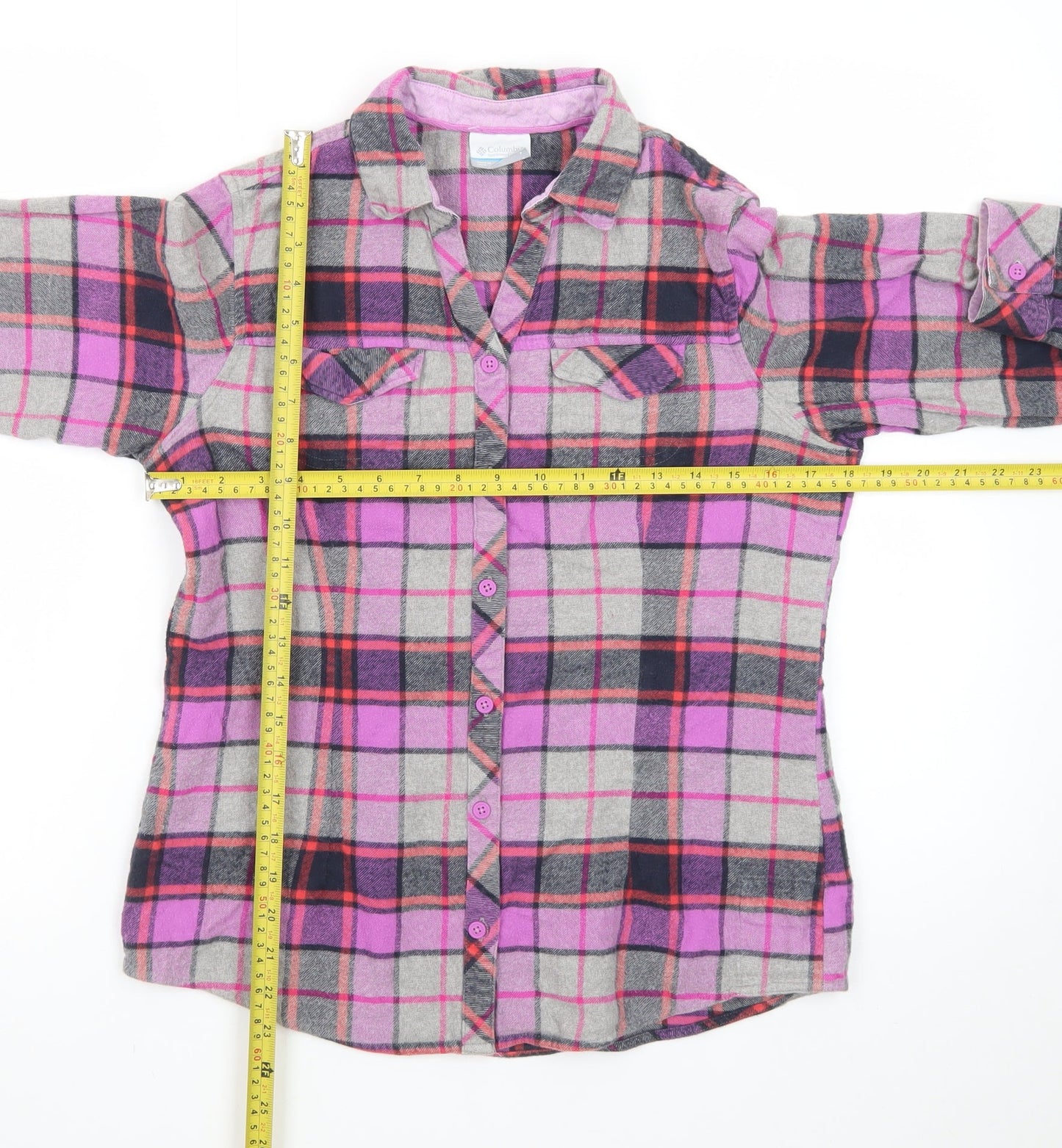 Columbia Womens Multicoloured Small Flannel Check Long Sleeve Button-Up Shirt