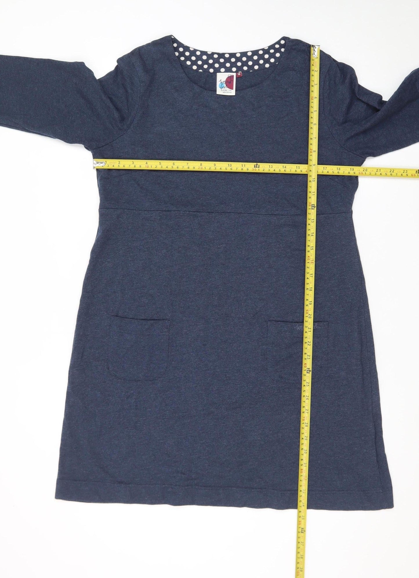 Weird Fish Women’s Blue Knee Length Shift Dress Size 16