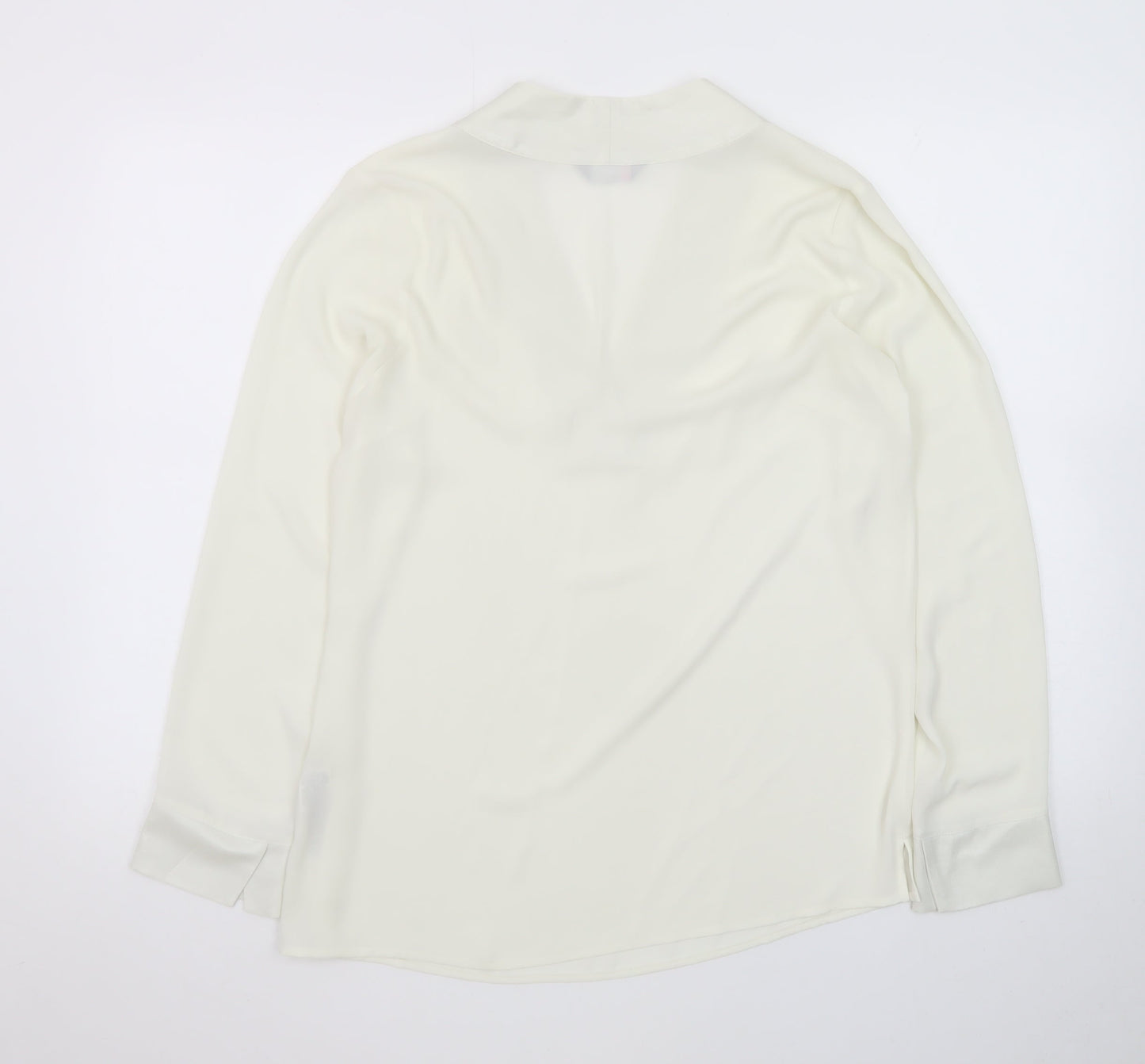 Marks and Spencer Women’s Ivory V-Neck Long Sleeve Blouse Size 10