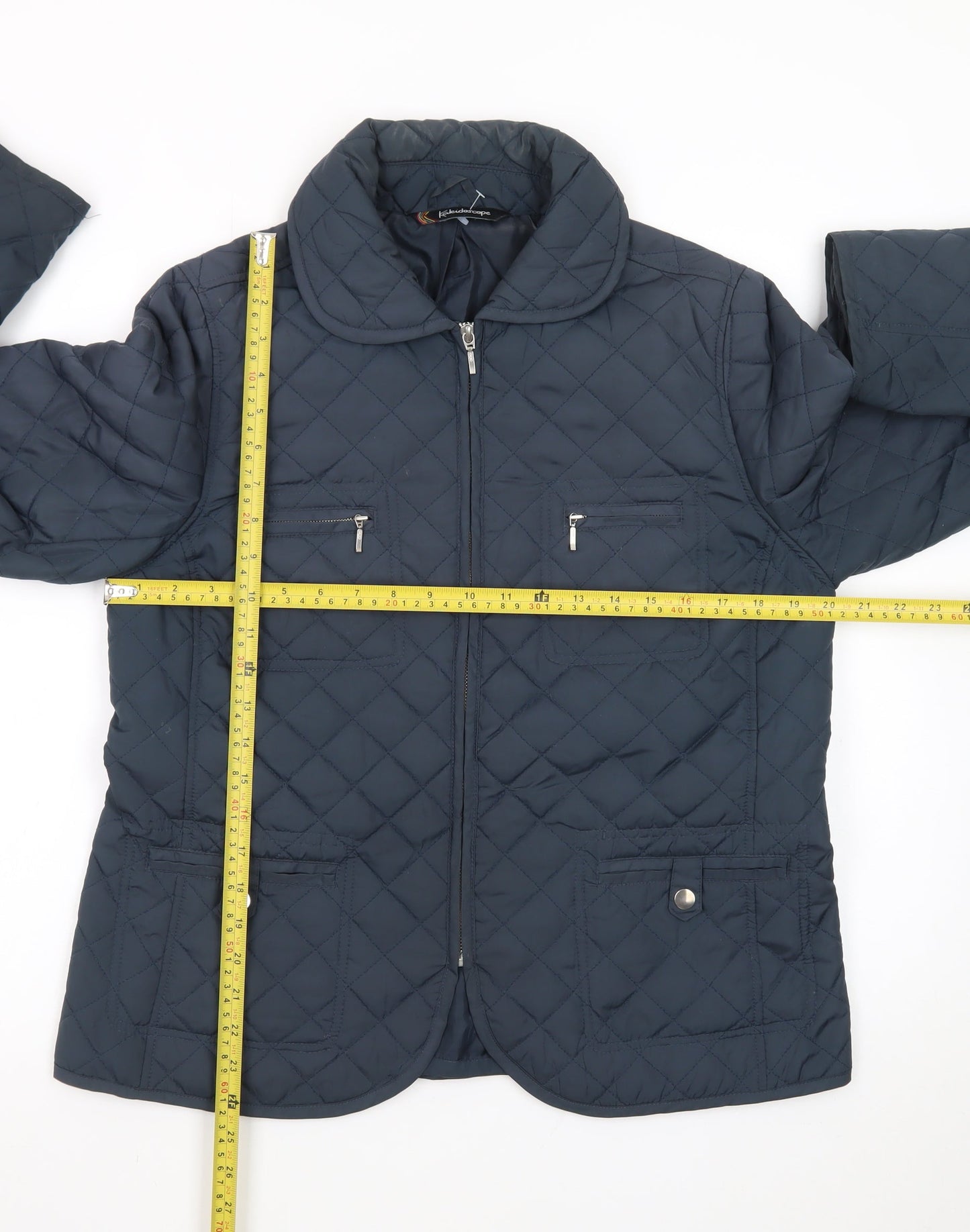 Kaleidoscope Women's Blue Quilted Mid-Length Jacket UK 14