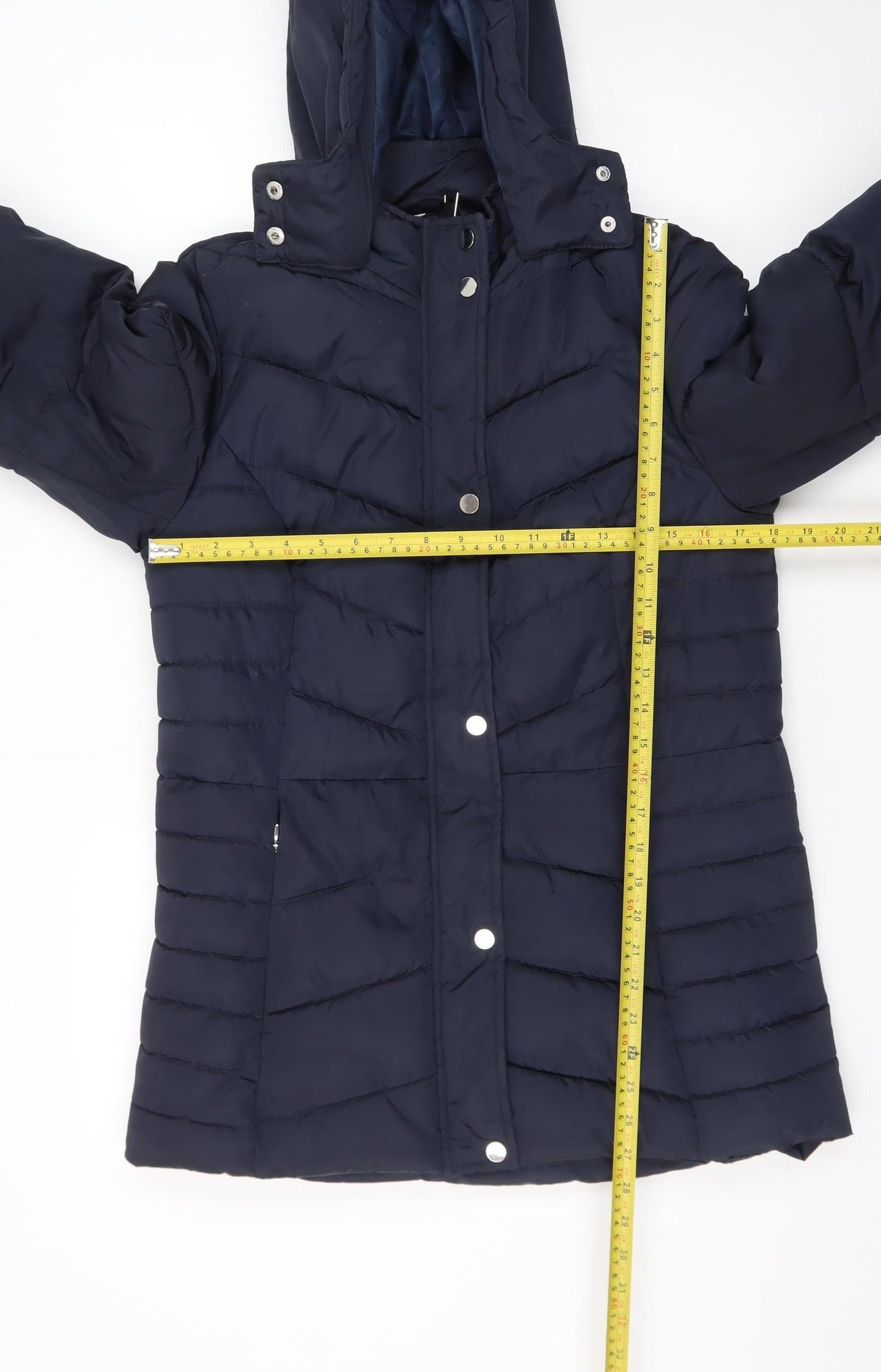 Dorothy Perkins Women’s Blue Tall Size 10 Quilted Hooded Puffer Jacket