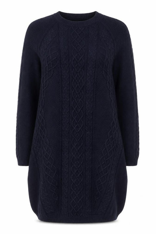 Hobbs Women Blue Knit Long Sleeve Jumper Dress Size 14