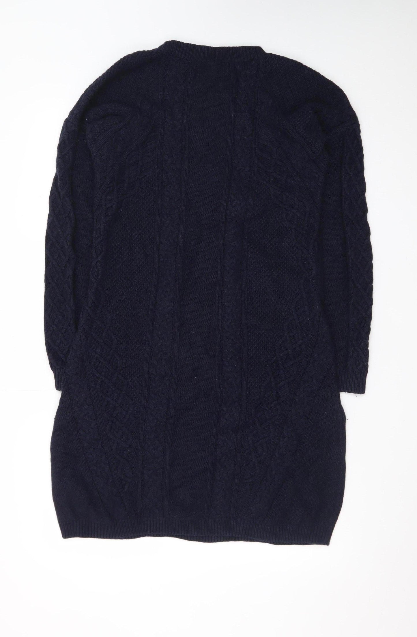 Hobbs Women Blue Knit Long Sleeve Jumper Dress Size 14