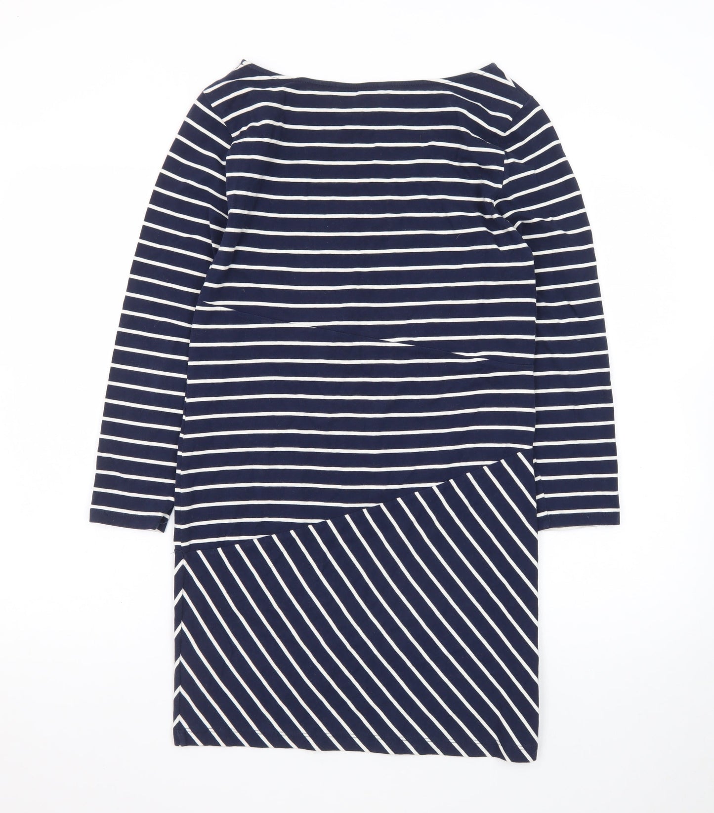 French Connection Women Blue Striped Shift Dress Size 10