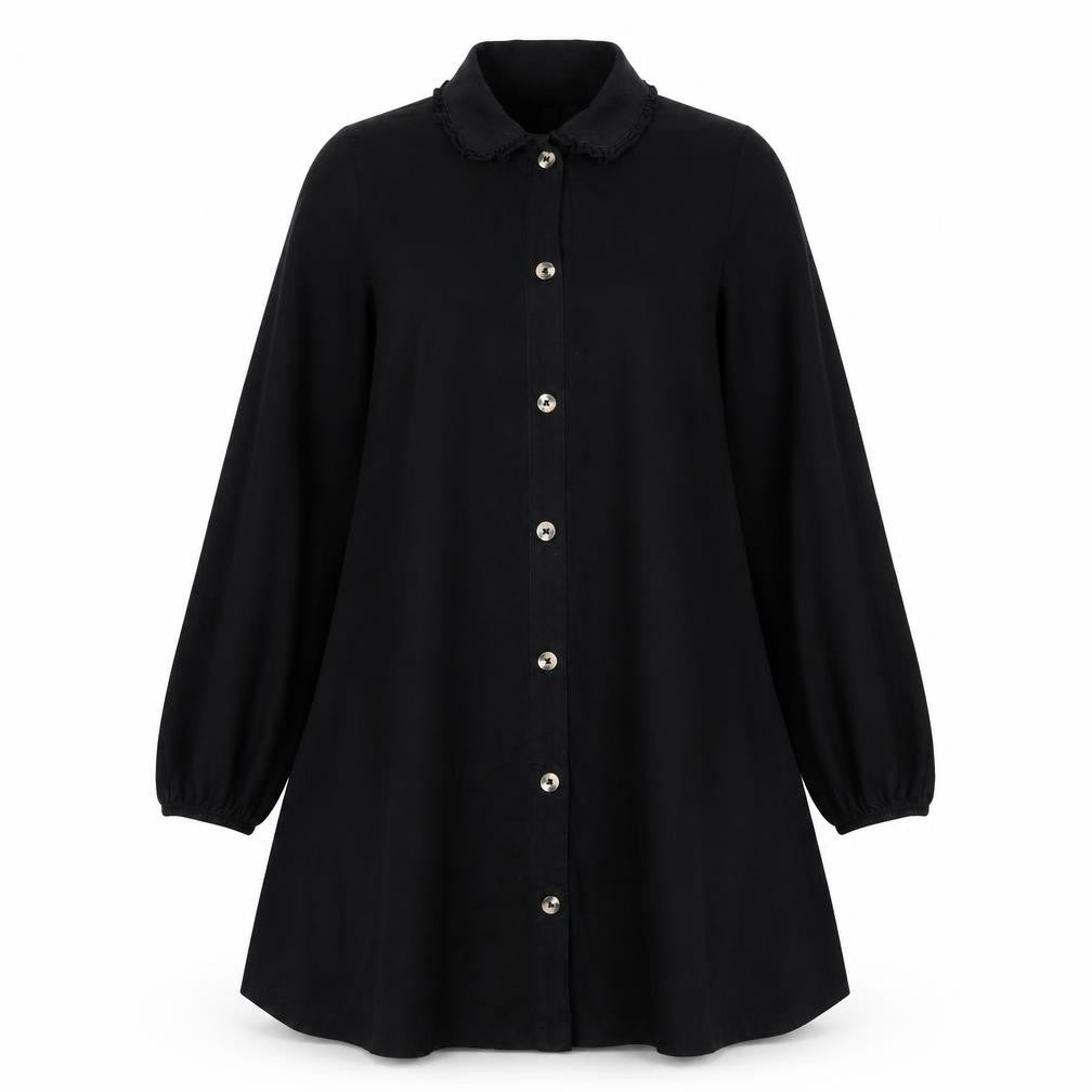 ASOS Women’s Black Long Sleeve Collared Shirt Dress Size 8