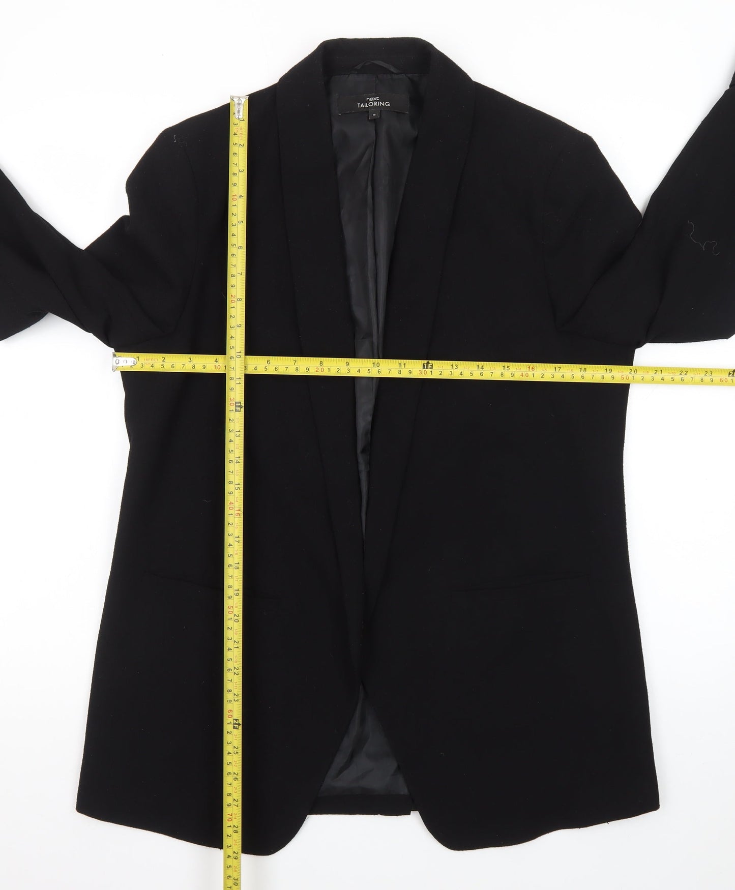 Next Women Black Shawl Collar Single Breasted Blazer Size 14