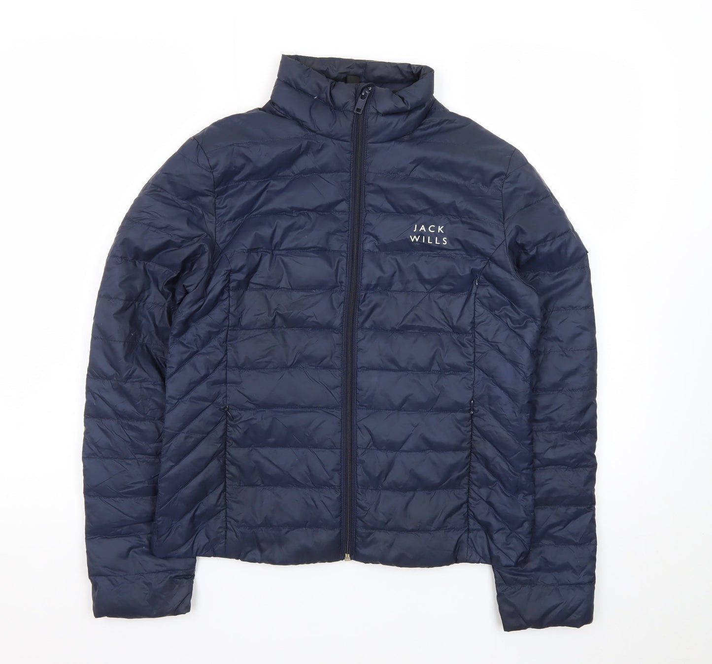 Jack Wills Women's Blue Quilted Puffer Jacket Size 10