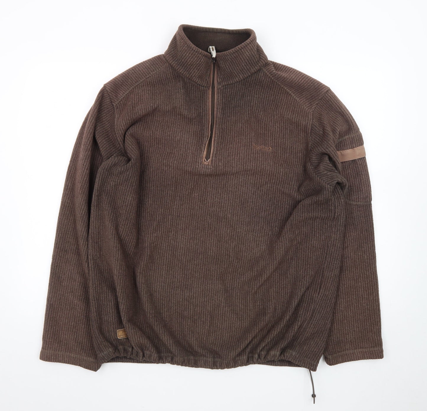 Regatta Men Brown Fleece 1/4 Zip Pullover Sweatshirt L Outdoor Hiking