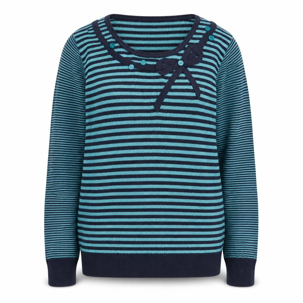Marks & Spencer Women’s Blue Striped Bow Knit Jumper Size 16