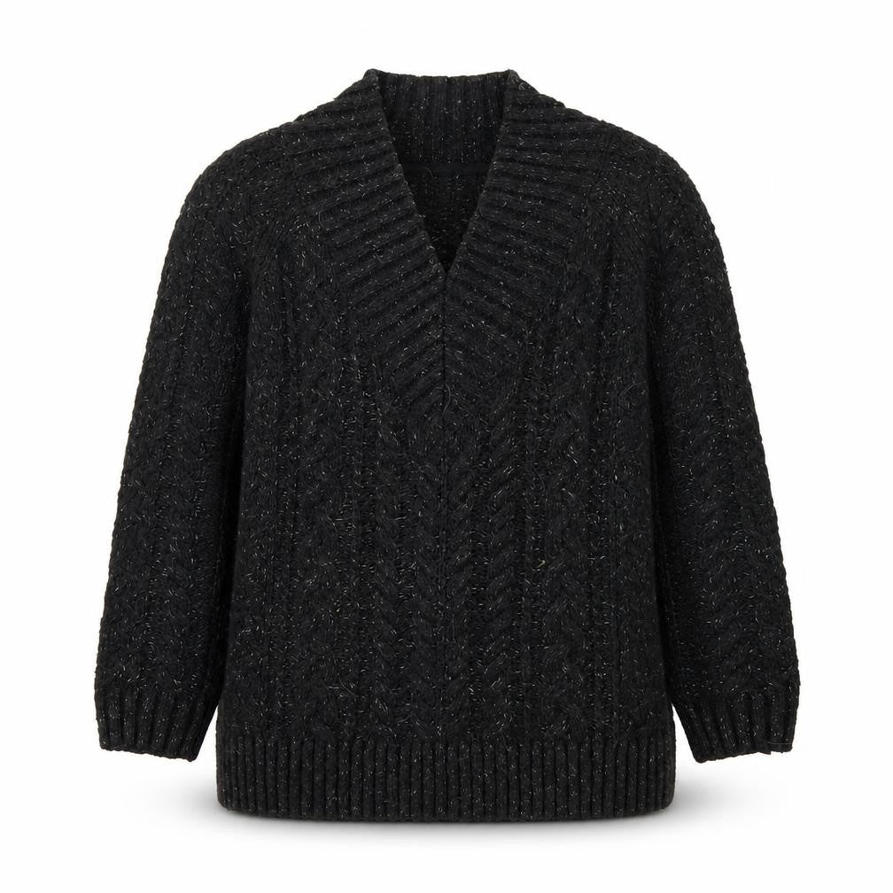 FatFace Unisex Black Cable Knit Cardigan M
