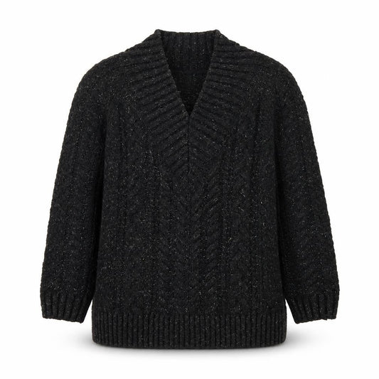 FatFace Unisex Black Cable Knit Cardigan M
