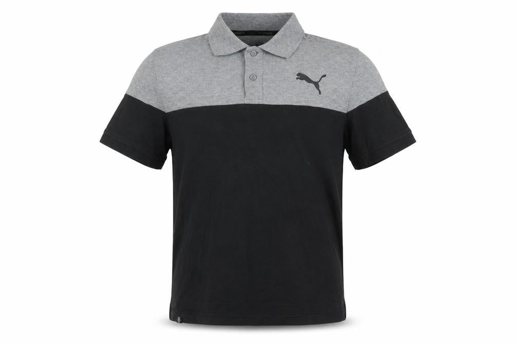 Puma Men's Black & Grey Colourblock Polo Shirt Size S