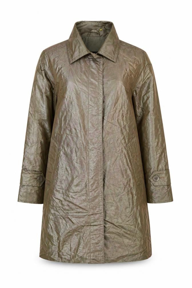 London Fog Women's Green Mid-Length Rain Coat Size 6 Regular