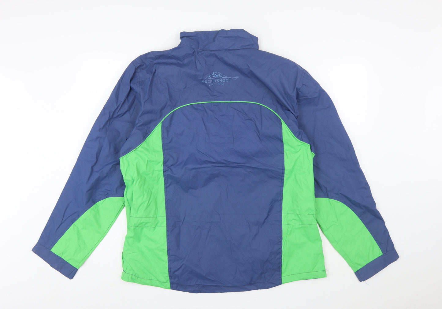 Power Promotions Men's Blue Green Windbreaker Jacket L Lightweight Outdoor