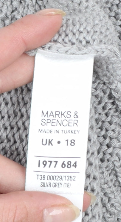 Marks and Spencer Women's Grey Acrylic Knit Cardigan UK 18