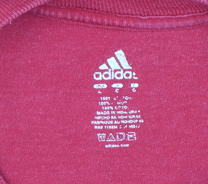 Adidas Men's Red Graphic Logo Short Sleeve Cotton T-Shirt Size L